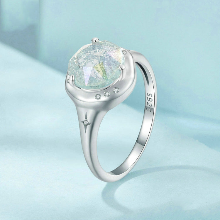 S925 Sterling Silver Platinum Plated Clear Dreamy Ice Zircon Ring(No.8) - Rings by PMC Jewellery | Online Shopping South Africa | PMC Jewellery | Buy Now Pay Later Mobicred