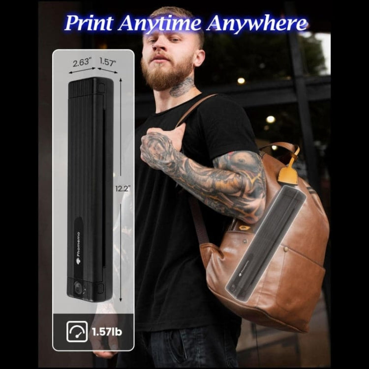 Phomemo TP83-BK Wireless Tattoo Stencil Printer With 10pcs Transfer Paper(Black) - Printer by Phomemo | Online Shopping South Africa | PMC Jewellery | Buy Now Pay Later Mobicred