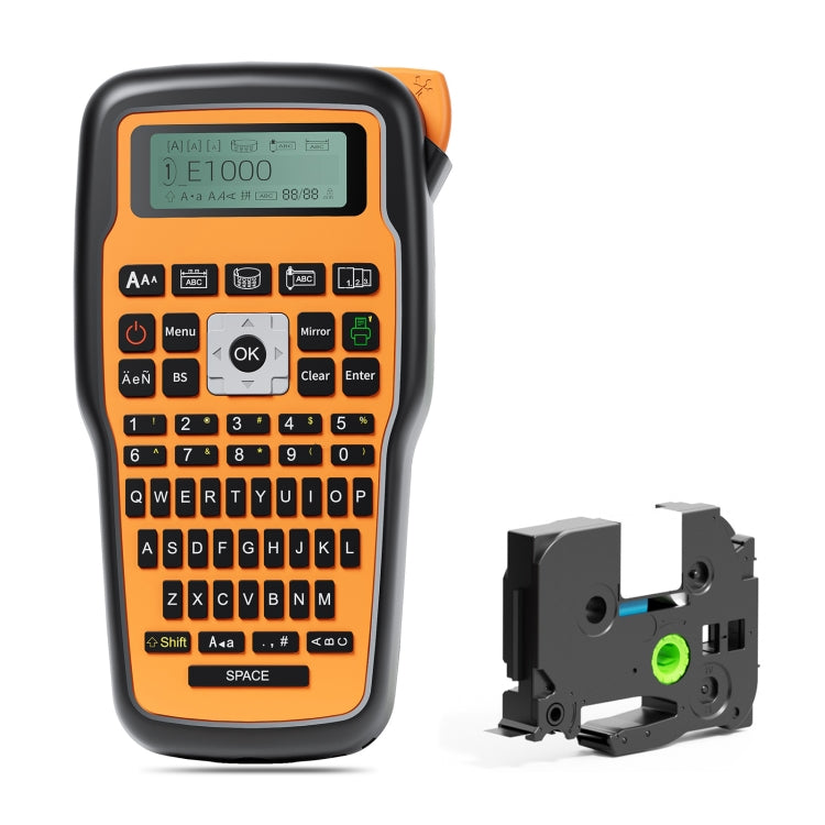 Phomemo E1000 Handheld Industrial Label Maker Thermal Transfer Printer with Keyboard, US Plug(Orange) - Receipt Printers by Phomemo | Online Shopping South Africa | PMC TechLife | Buy Now Pay Later Mobicred