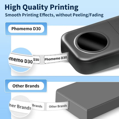 Phomemo D30 Thermal Label Printer Portable Bluetooth Mini Label Maker Machine With 1 Roll Paper Gray - Printer by Phomemo | Online Shopping South Africa | PMC Jewellery | Buy Now Pay Later Mobicred