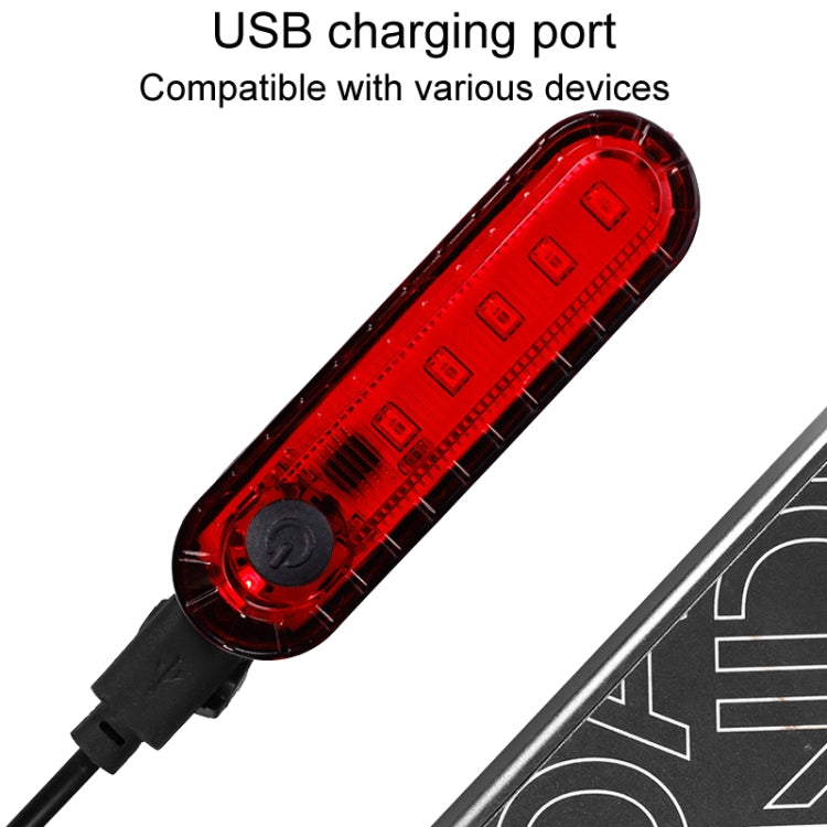 Mountain Bike Night Riding Warning Lamp Bicycle USB Charging Tail Light(White) - Taillights by PMC TechLife | Online Shopping South Africa | PMC TechLife | Buy Now Pay Later Mobicred