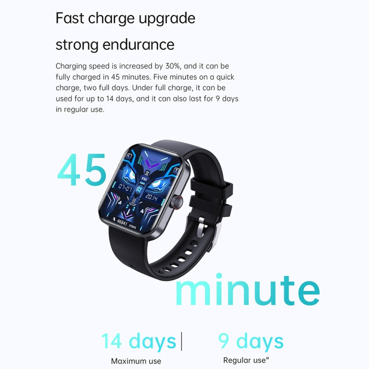 F16 2.0-inch IP67 Waterproof Health Monitoring Bluetooth Call Smart Watch(Black) - Smart Watches by PMC Jewellery | Online Shopping South Africa | PMC Jewellery | Buy Now Pay Later Mobicred