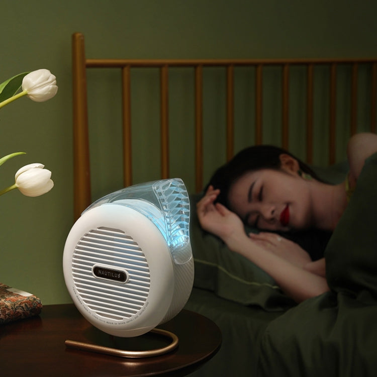 F5 USB Charging Colorful Lighting Effect Desktop Negative Ion Purification Air Fan(White) - Electric Fans by PMC Jewellery | Online Shopping South Africa | PMC Jewellery | Buy Now Pay Later Mobicred