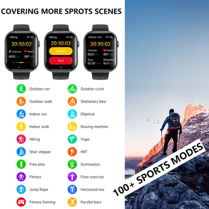 F70  2.1 Inch Screen Smart Watch With Blood Sugar/Blood Oxygen Monitoring /SOS Alarm/100+ Sports Modes, Color: Black Silicone - Smart Watches by PMC Jewellery | Online Shopping South Africa | PMC Jewellery | Buy Now Pay Later Mobicred