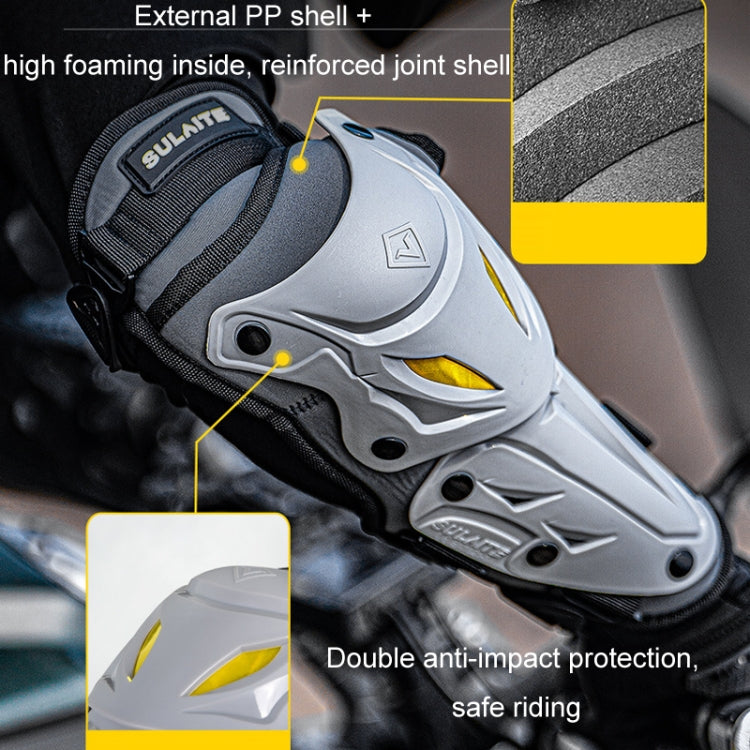 SULAITE Motorcycle Outdoor Riding Breathable Protective Equipment, Color: 4pcs /Set Knee Elbow Pads Gray - Protective Gear by SULAITE | Online Shopping South Africa | PMC Jewellery | Buy Now Pay Later Mobicred