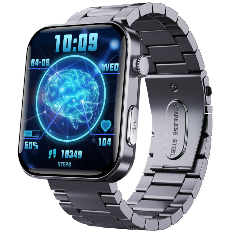 F300  2.1-Inch Screen Smart Watch Supports Bluetooth Calls/ECG/Blood Composition Analysis/50+ Sports Modes, Color: Black 3-Beads Steel - Smart Watches by PMC Jewellery | Online Shopping South Africa | PMC Jewellery | Buy Now Pay Later Mobicred