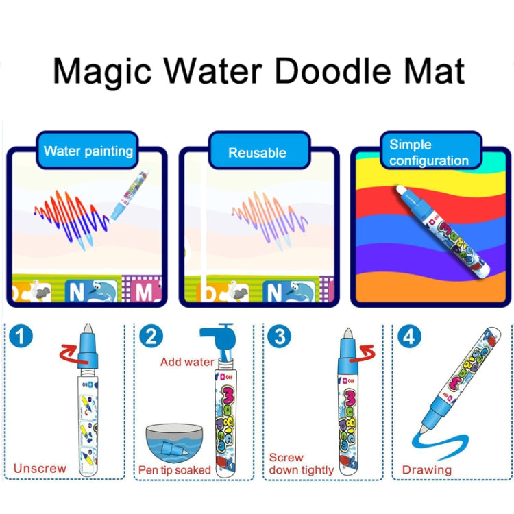 78x78cm Water Doodle Mat Writing Board Mat Magic Pen For Kids, Spec: Set 2 - Drawing Toys by PMC Jewellery | Online Shopping South Africa | PMC Jewellery | Buy Now Pay Later Mobicred