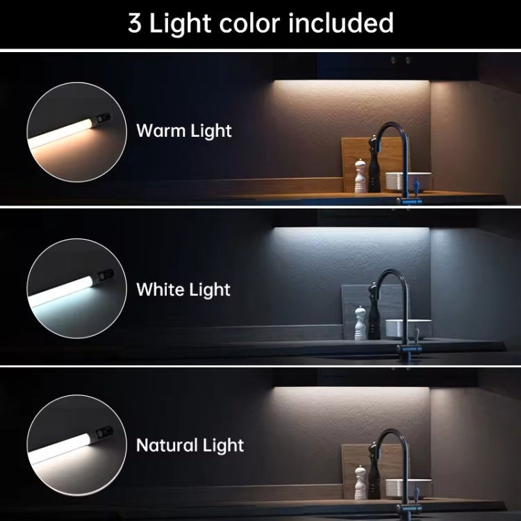 Rechargeable Under Cabinet LED Motion Sensor Night Light with Digital Display 1200mAH(Silver) - Sensor LED Lights by PMC TechLife | Online Shopping South Africa | PMC TechLife | Buy Now Pay Later Mobicred