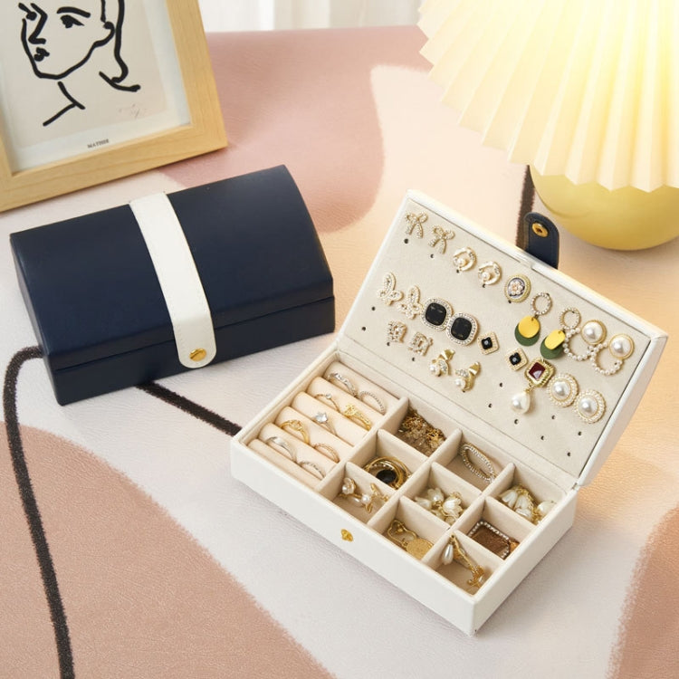 Portable Travel Jewelry Box Earrings Necklace Ring Storage Case(White) - Jewelry Storages by PMC Jewellery | Online Shopping South Africa | PMC Jewellery | Buy Now Pay Later Mobicred