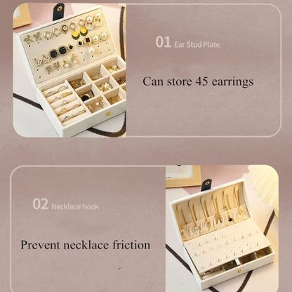 Portable Travel Jewelry Box Earrings Necklace Ring Storage Case(Deep Blue) - Jewelry Storages by PMC Jewellery | Online Shopping South Africa | PMC Jewellery | Buy Now Pay Later Mobicred