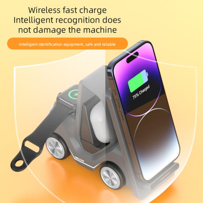 T20S 3-In-1 15W Small Forklift-Shaped Desktop Wireless Charger With LED Atmosphere Light(Orange) - Wireless Charger by PMC Jewellery | Online Shopping South Africa | PMC Jewellery | Buy Now Pay Later Mobicred