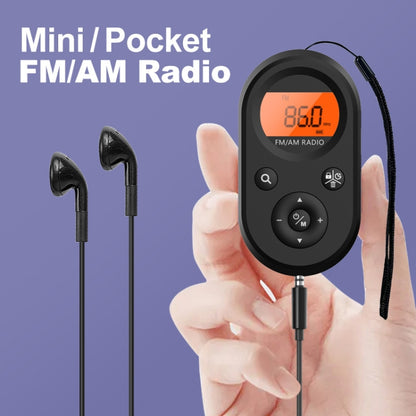 M01 Mini Portable Rechargeable FM / AM Radio With Backlight(Black) - Radio Player by PMC Jewellery | Online Shopping South Africa | PMC Jewellery | Buy Now Pay Later Mobicred