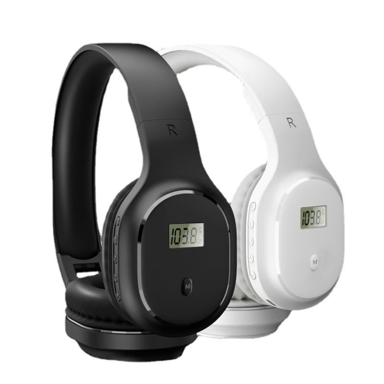 A8 Charging Version Portable Digital Display FM Headphone(White) - Radio Player by PMC Jewellery | Online Shopping South Africa | PMC Jewellery | Buy Now Pay Later Mobicred