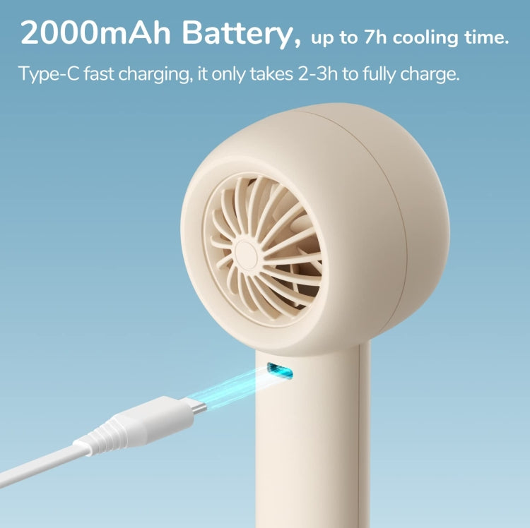 JisuLife FA42 Handheld Portable Small Rechargeable Turbo Fan, Color: White 2000mAh - Electric Fans by JisuLife | Online Shopping South Africa | PMC Jewellery | Buy Now Pay Later Mobicred