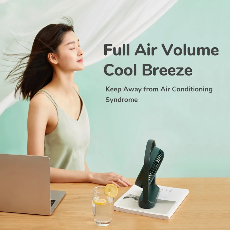 JisuLife FA19 4000mAh Wireless Rechargeable Desktop Mini Fan Silent Portable Fan(White) - free shipping - PMC TechLife - Order now!