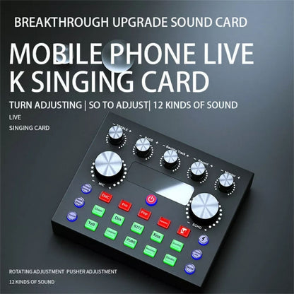 V8S Audio Mixer Live Voice Changer External Sound Card, Color: Black - Live Sound Effects Processors by PMC Jewellery | Online Shopping South Africa | PMC Jewellery | Buy Now Pay Later Mobicred