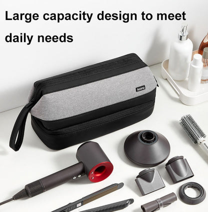 For Dyson Baona BN-DS005 Large-capacity Double-layer Hair Dryer Curling Iron Storage Bag(Black) - For Dyson Accessories by Baona | Online Shopping South Africa | PMC Jewellery | Buy Now Pay Later Mobicred