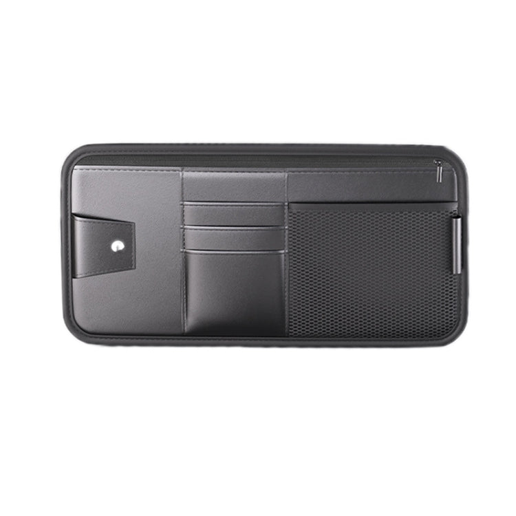 Car Sun Visor Card Glasses Holder Zipper Storage Bag(Black) - Sunglasses & Glasses Clips by PMC Jewellery | Online Shopping South Africa | PMC Jewellery | Buy Now Pay Later Mobicred