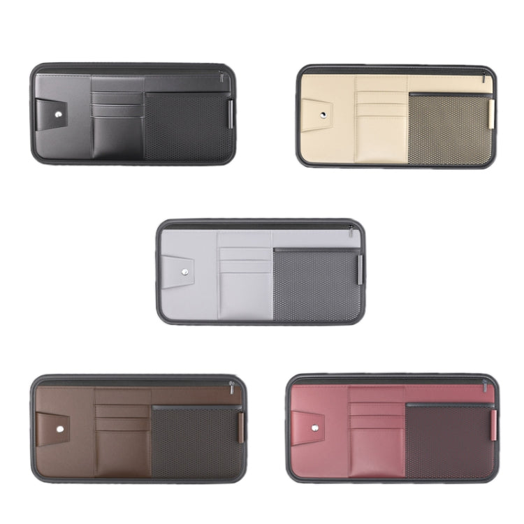Car Sun Visor Card Glasses Holder Zipper Storage Bag(Black) - Sunglasses & Glasses Clips by PMC Jewellery | Online Shopping South Africa | PMC Jewellery | Buy Now Pay Later Mobicred