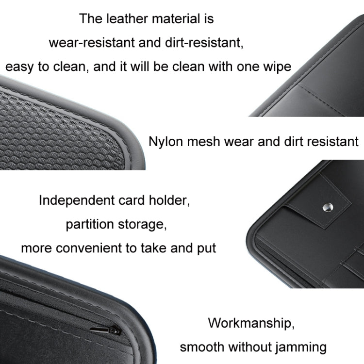Car Sun Visor Card Glasses Holder Zipper Storage Bag(Black) - Sunglasses & Glasses Clips by PMC Jewellery | Online Shopping South Africa | PMC Jewellery | Buy Now Pay Later Mobicred