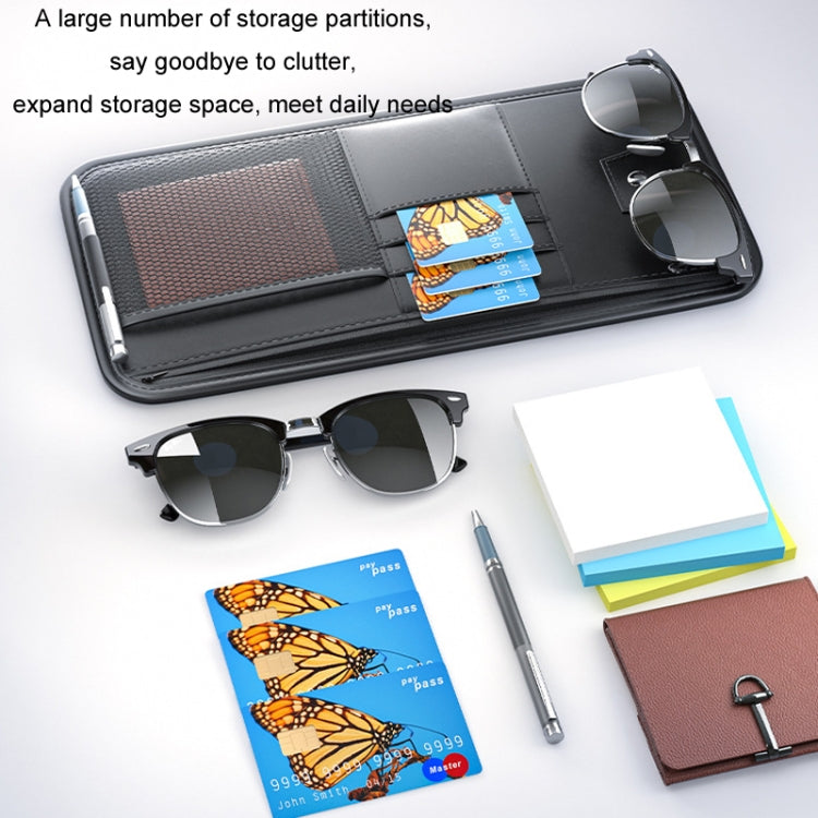 Car Sun Visor Card Glasses Holder Zipper Storage Bag(Black) - Sunglasses & Glasses Clips by PMC Jewellery | Online Shopping South Africa | PMC Jewellery | Buy Now Pay Later Mobicred