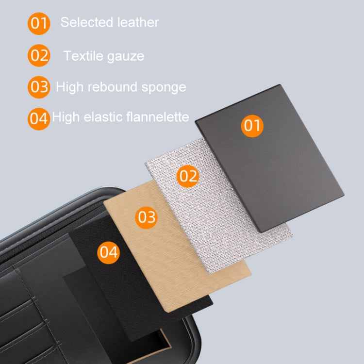 Car Sun Visor Card Glasses Holder Zipper Storage Bag(Black) - Sunglasses & Glasses Clips by PMC Jewellery | Online Shopping South Africa | PMC Jewellery | Buy Now Pay Later Mobicred