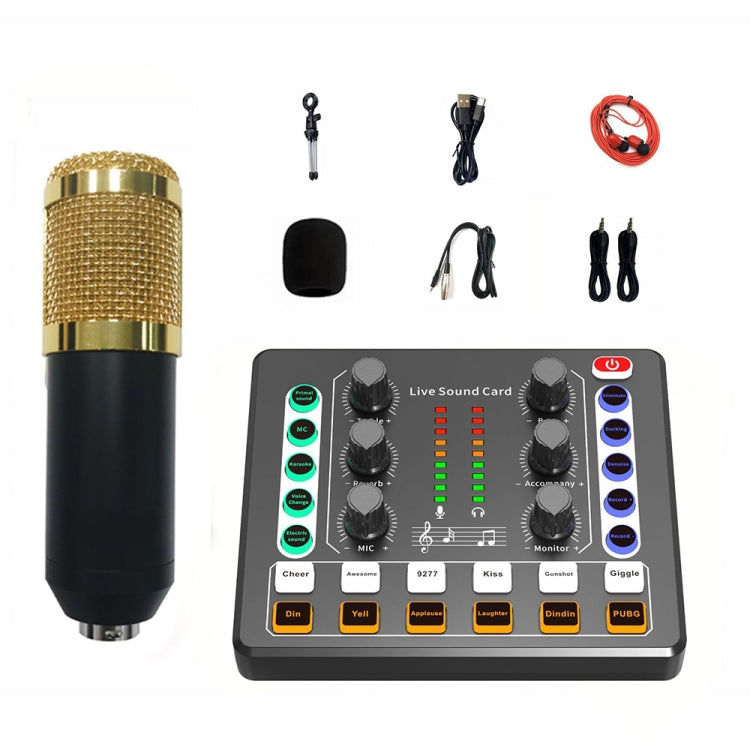 M8 Recording And Singing Live Bluetooth Sound Card Set, Color: Gold Tripod - Live Sound Effects Processors by PMC Jewellery | Online Shopping South Africa | PMC Jewellery | Buy Now Pay Later Mobicred