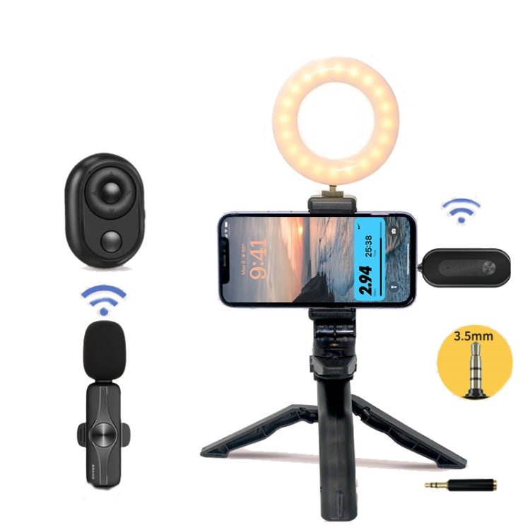 3.5mm Receiver Wireless Lavalier Microphone 9-inch Fill Light Tripod Set for Live Photography, Spec:  Single Mic - Microphone by PMC Jewellery | Online Shopping South Africa | PMC Jewellery | Buy Now Pay Later Mobicred