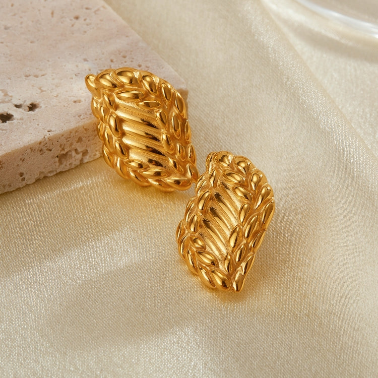 OPK GE909 1pair Minimalist Gold Plated Earrings Vintage Titanium Steel Geometric Earrings - Stud Earrings & Earrings by OPK | Online Shopping South Africa | PMC Jewellery | Buy Now Pay Later Mobicred