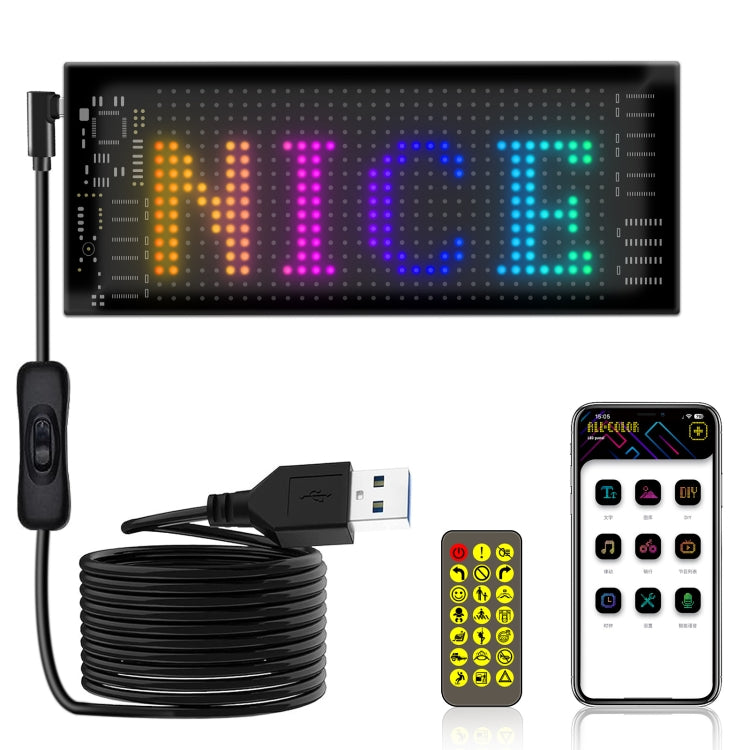 7x17.3cm（16 x 32 LEDs) Car Flexible Display Advertising Screen APP Bluetooth Smart Screen - free shipping - PMC Jewellery - Order now!