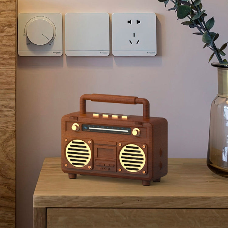 BT21 Retro USB Flash Drive FM Radio Wireless Bluetooth Speaker, Color: Rosewood - Desktop Speaker by PMC Jewellery | Online Shopping South Africa | PMC Jewellery | Buy Now Pay Later Mobicred