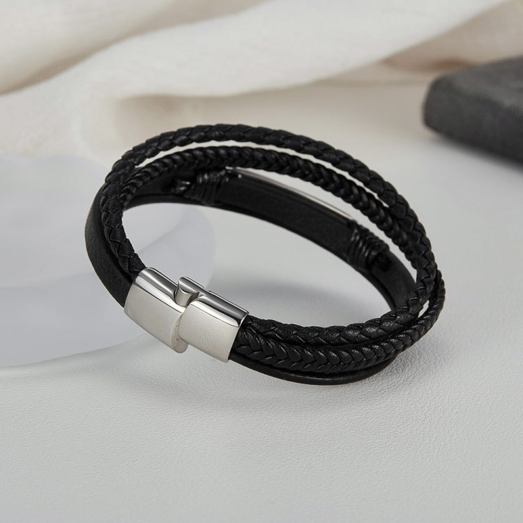 OPK PH1590 Personalized Retro Stainless Steel Multi-Layer Braided Magnetic Buckle Bracelet - Bracelets by OPK | Online Shopping South Africa | PMC Jewellery | Buy Now Pay Later Mobicred