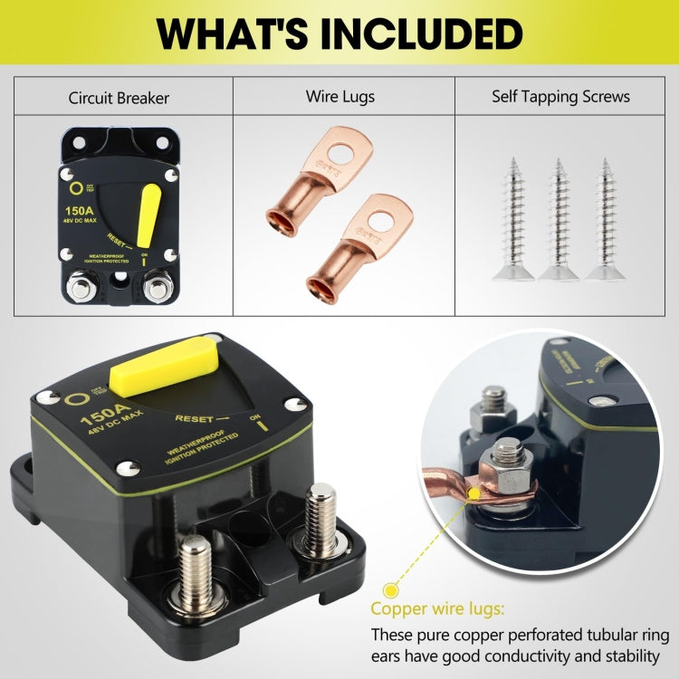 RV Yacht Manual Reset Ignition Protection Fuse Switch With Terminal Accessories, Current: 300A - Fuse by PMC Jewellery | Online Shopping South Africa | PMC Jewellery | Buy Now Pay Later Mobicred