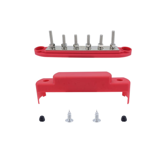 M6 RV Yacht High Current 6-column 250A Base Busbar, Color: Red - Fuse by PMC Jewellery | Online Shopping South Africa | PMC Jewellery | Buy Now Pay Later Mobicred