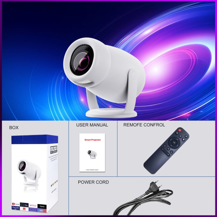 HY400 Android 12.0 System Intelligent Projector Portable Family Projector US Plug - Mini Projector by PMC Jewellery | Online Shopping South Africa | PMC Jewellery | Buy Now Pay Later Mobicred