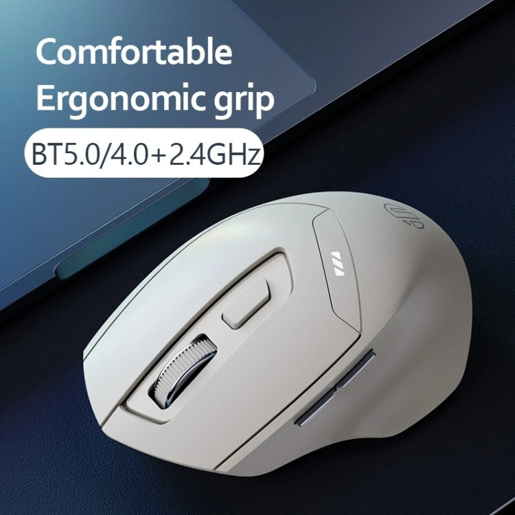 Inphic DR6 2.4G Wireless + Bluetooth 5.0/4.0 Tri-mode Charging Mute Office Gaming Computer Mouse(White Apricot) - Wireless Mice by Inphic | Online Shopping South Africa | PMC Jewellery | Buy Now Pay Later Mobicred