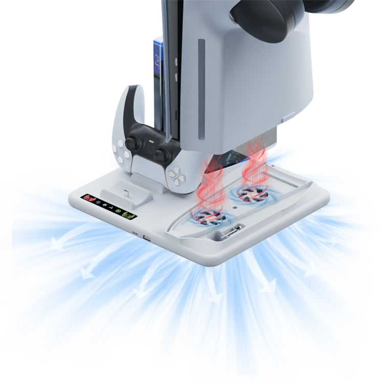 For PS5 Slim iplay Multifunctional Cooling Stand with Dual Controller Charging Station Headset Holder and 6 Game Card Storage - free shipping - PMC Jewellery - Order now!