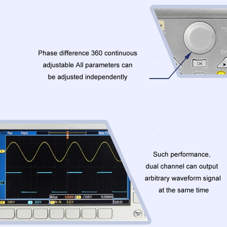 JUNTEK Programmable Dual-Channel DDS Function Arbitrary Waveform Signal Generator, Frequency: 15MHz(EU Plug) - Other Tester Tool by PMC Jewellery | Online Shopping South Africa | PMC Jewellery | Buy Now Pay Later Mobicred