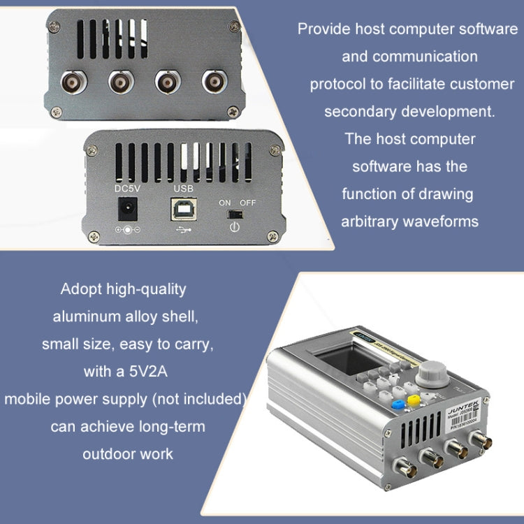 JUNTEK Programmable Dual-Channel DDS Function Arbitrary Waveform Signal Generator, Frequency: 50MHz(EU Plug) - Other Tester Tool by PMC TechLife | Online Shopping South Africa | PMC TechLife | Buy Now Pay Later Mobicred