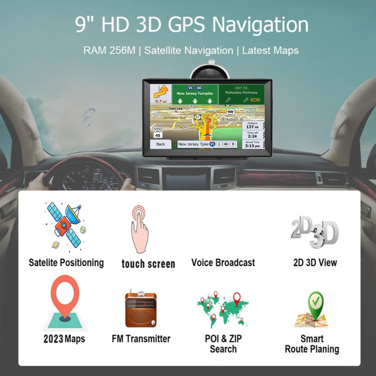 9 Inch 8G/256M Car GPS Navigator With Large Screen Capacitive Bluetooth Map, Area: Australia Map - Car MP3 & MP4 & MP5 by PMC Jewellery | Online Shopping South Africa | PMC Jewellery | Buy Now Pay Later Mobicred