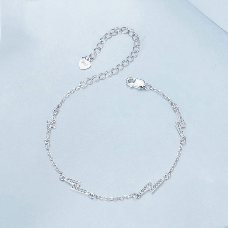 S925 Sterling Silver Platinum-plated Lightning Bracelet(BSB181) - Jewelry Accessories by PMC Jewellery | Online Shopping South Africa | PMC Jewellery | Buy Now Pay Later Mobicred