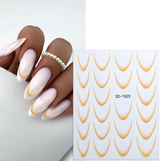 SD-1929 Line Nail Art Stickers Self-Adhesive Gradient Color French Manicure Stickers DIY Nail Tips Decals - Nail Stickers by PMC Jewellery | Online Shopping South Africa | PMC Jewellery | Buy Now Pay Later Mobicred