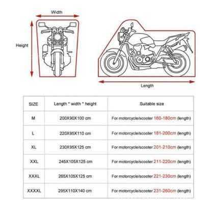 Motorcycle Rain Sun Protection Cover Oxford Cloth Dustproof With Anti-theft Buckle, Size: XXXXL - Raincoat by PMC Jewellery | Online Shopping South Africa | PMC Jewellery | Buy Now Pay Later Mobicred