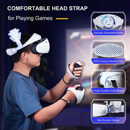 DEVASO For PlayStation VR 2 Elite Headband Non-Slip Comfortable Weight Reducing Headband(White) - VR Accessories by DEVASO | Online Shopping South Africa | PMC Jewellery | Buy Now Pay Later Mobicred