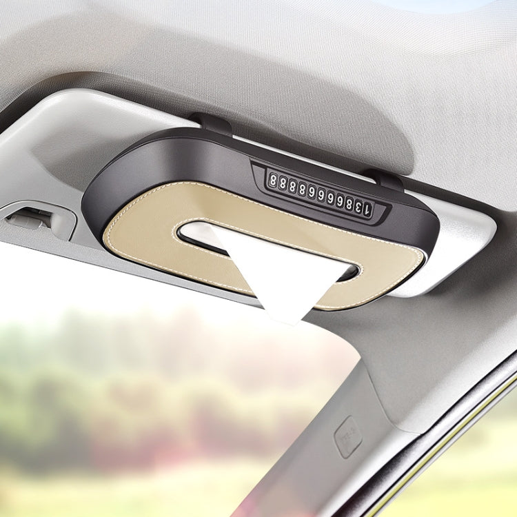 Car Sun Visor Hanging Sunroof Seat Back Tissue Box, Color: Suede Beige - Stowing Tidying by PMC Jewellery | Online Shopping South Africa | PMC Jewellery | Buy Now Pay Later Mobicred