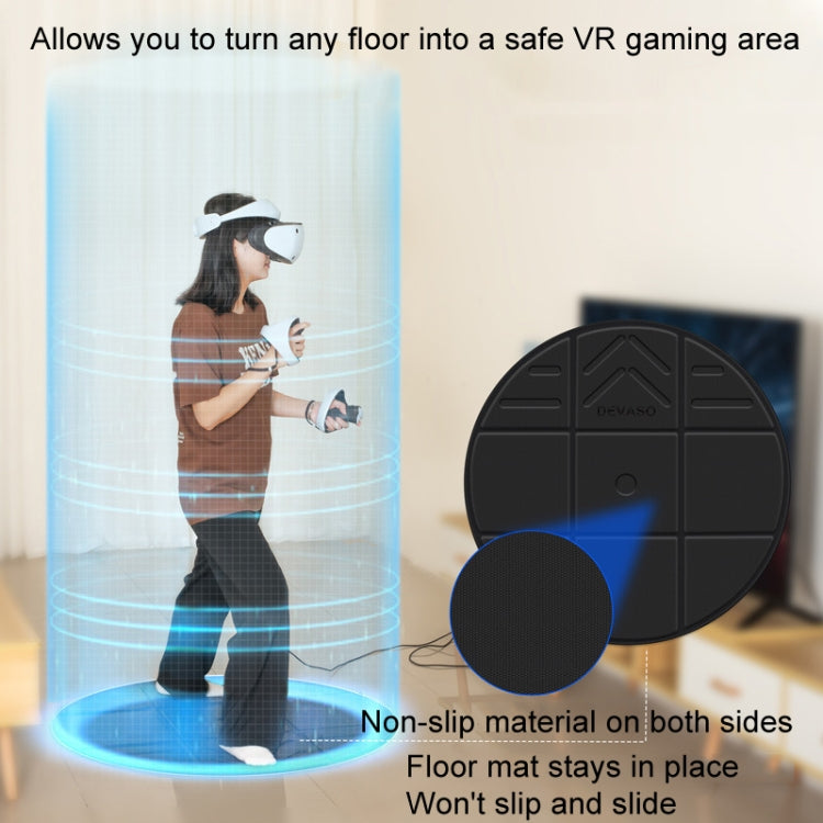 DEVASO VR Glasses Sport Game Simulation Floor Mat(Black) - VR Accessories by DEVASO | Online Shopping South Africa | PMC Jewellery | Buy Now Pay Later Mobicred