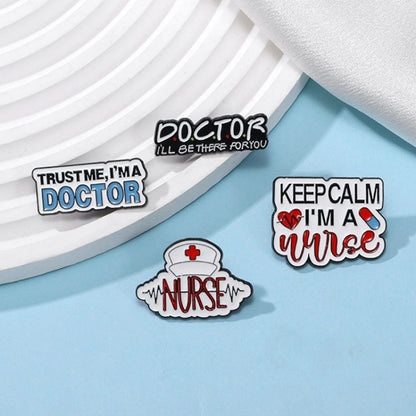 CZ0652-4 Medical Series Metal Badge Alphabetical Nurse Doctor Brooch Alloy Enamel Pins Corsage - Brooches by PMC Jewellery | Online Shopping South Africa | PMC Jewellery | Buy Now Pay Later Mobicred