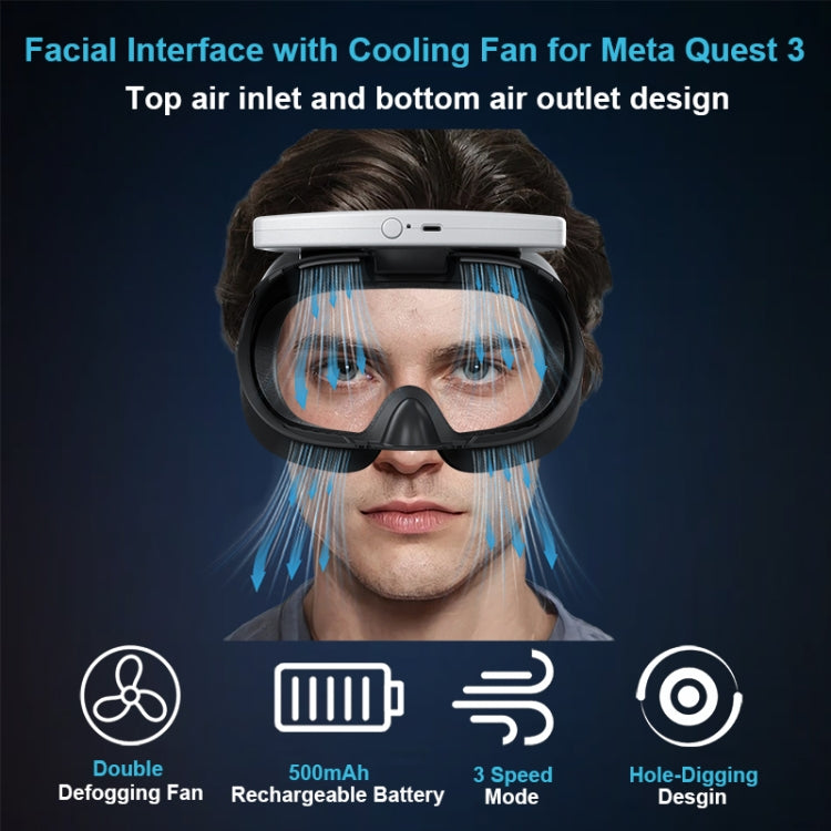 For Meta Quest 3 STARTRC GAMES VR Air Circulation Quick Removal Breathable Replacement Mask(With Fan) - free shipping - PMC Jewellery - Order now!