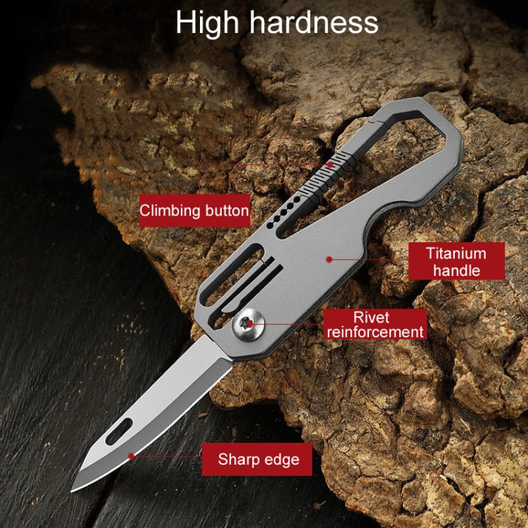 Multifunctional Titanium Keychain Outdoor Portable Defense Mini Folding Knife, Style: With 2 Titanium Ring - Key Rings by PMC Jewellery | Online Shopping South Africa | PMC Jewellery | Buy Now Pay Later Mobicred