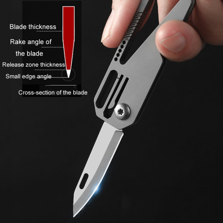 Multifunctional Titanium Keychain Outdoor Portable Defense Mini Folding Knife, Style: With 1 Titanium Ring - Key Rings by PMC Jewellery | Online Shopping South Africa | PMC Jewellery | Buy Now Pay Later Mobicred